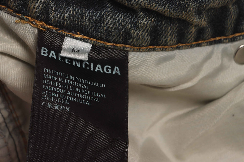 Balenciaga patchwork distressed work jeans