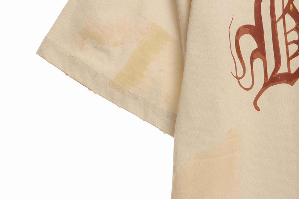 Balenciaga distressed muddy Sanskrit printed short sleeves TSK2