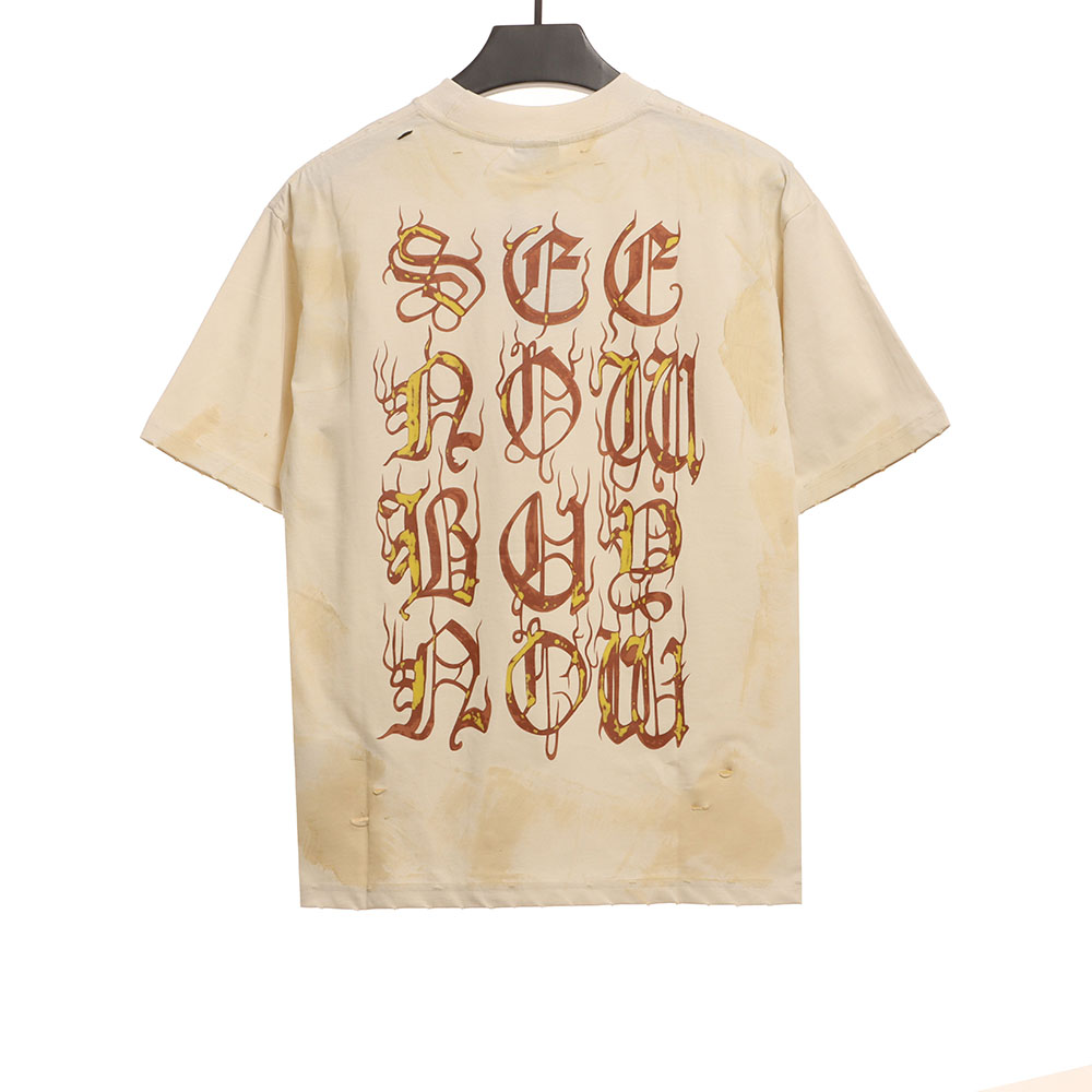 Balenciaga distressed muddy Sanskrit printed short sleeves TSK2