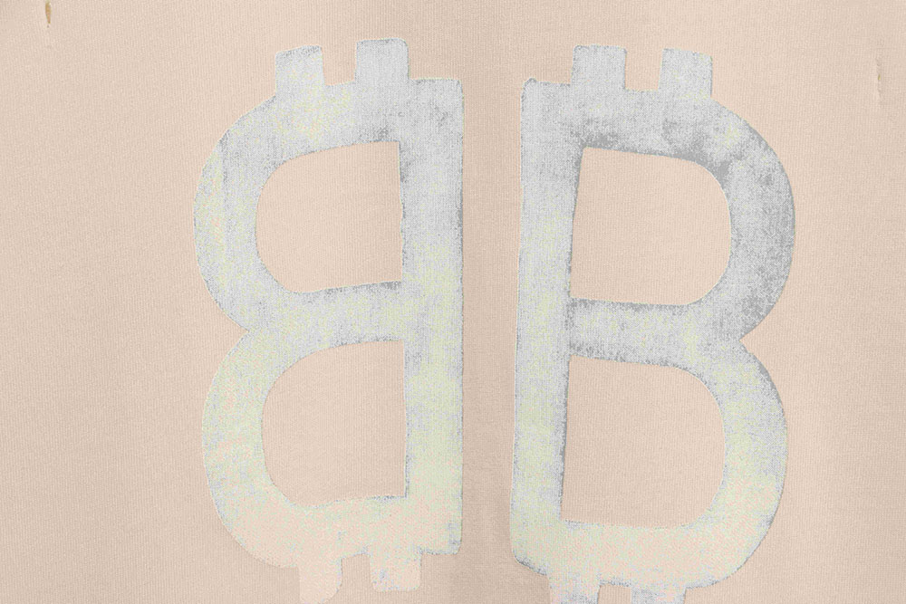 Balenciaga distressed mud dyed double B printed short sleeves TSK1
