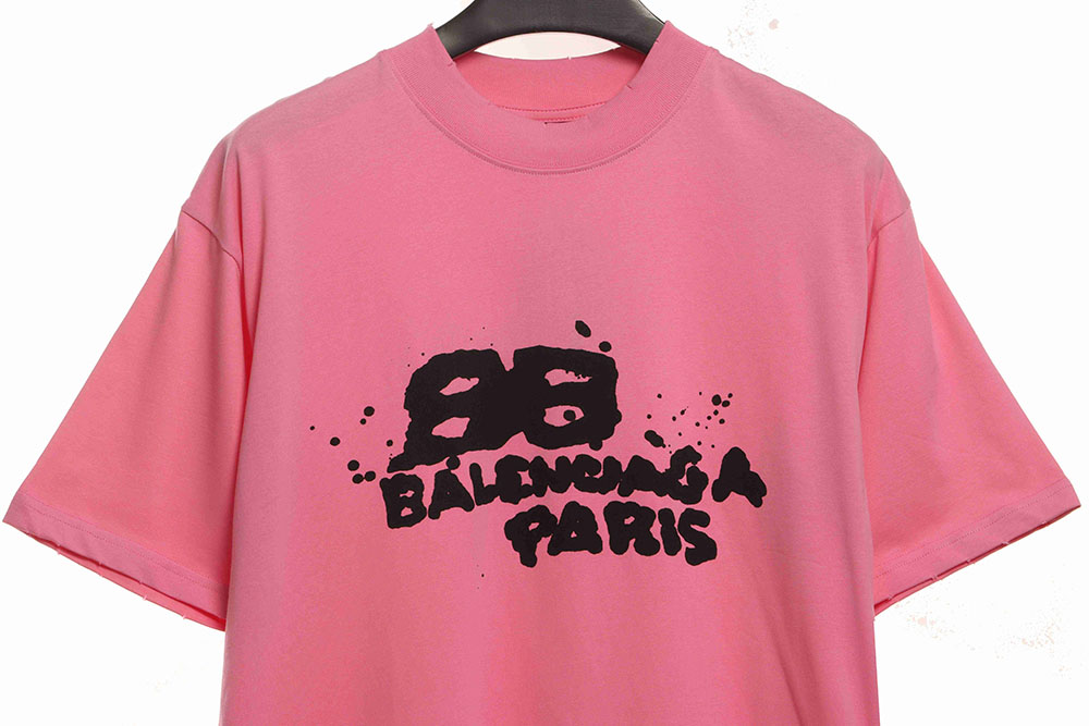 Balenciaga HAND DRAW double B graffiti short sleeves TSK2