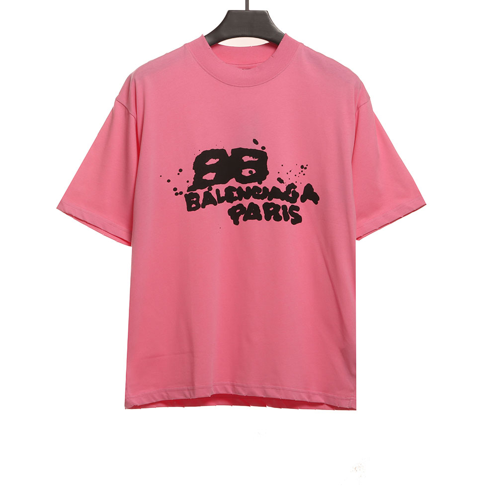 Balenciaga HAND DRAW double B graffiti short sleeves TSK2