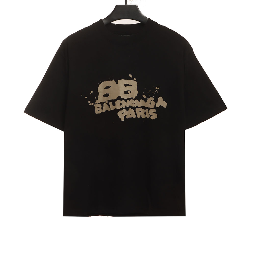 Balenciaga HAND DRAW double B graffiti short sleeves TSK1