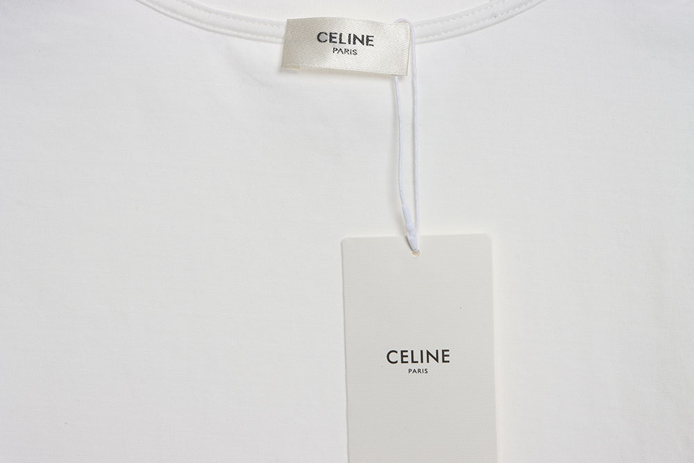 Celine contrasting lines black and white logo short sleeves