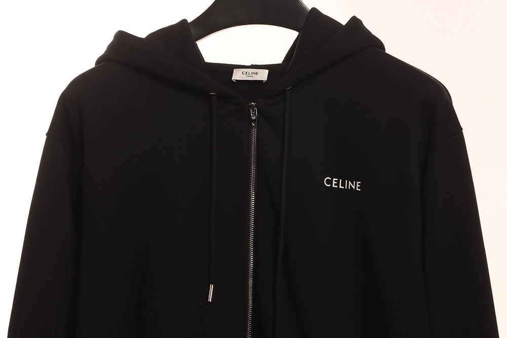 Celine small logo letter zip hoodie