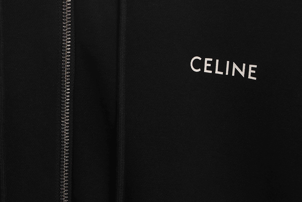 Celine small logo letter zip hoodie