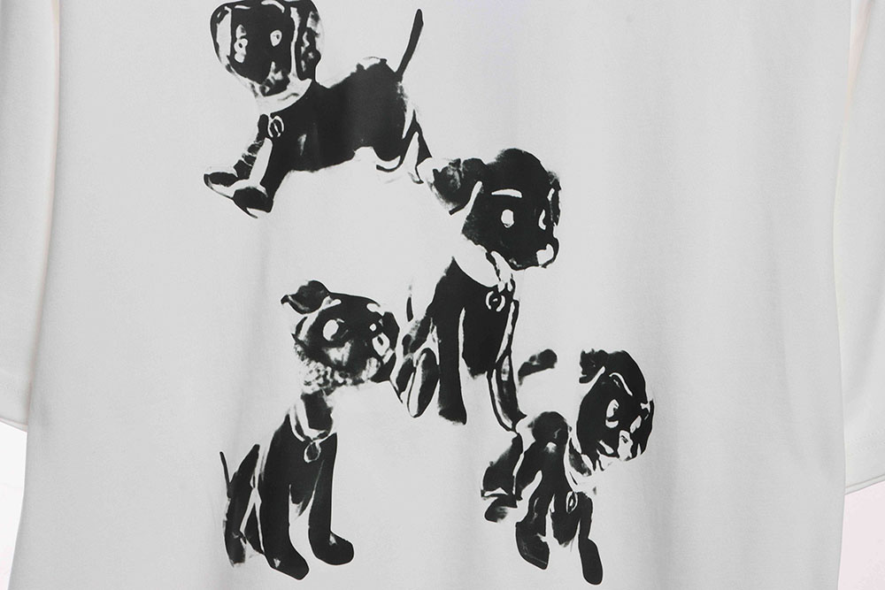 Celine co-branded printed puppy short-sleeves
