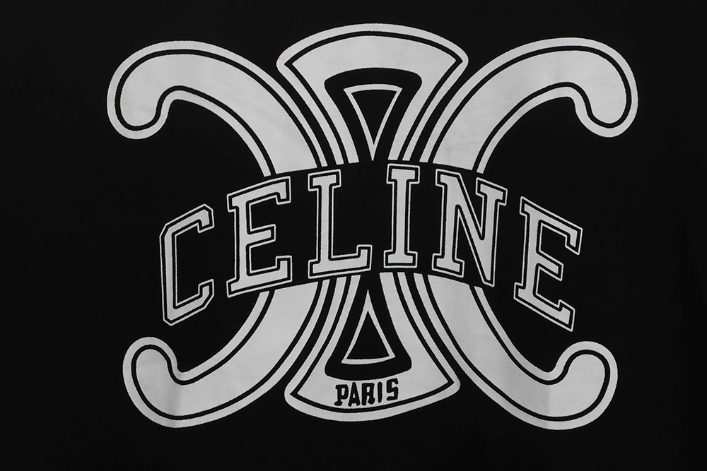 Celine Arc de Triomphe LOGO printed short sleeves
