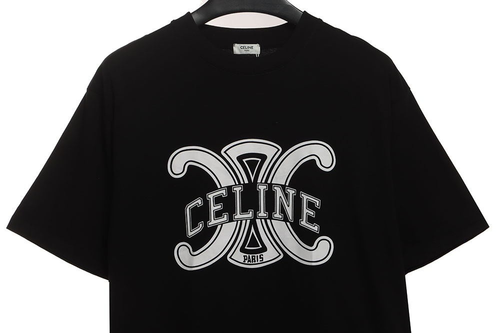 Celine Arc de Triomphe LOGO printed short sleeves