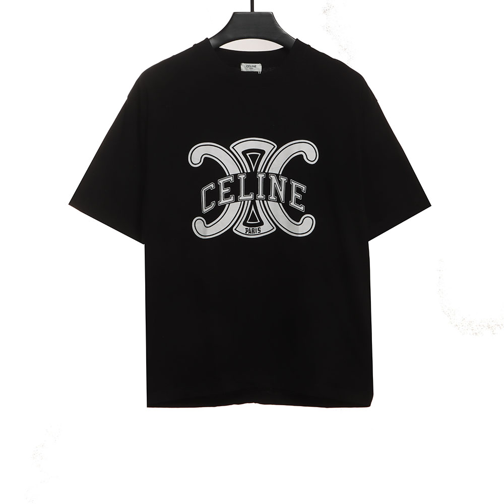 Celine Arc de Triomphe LOGO printed short sleeves