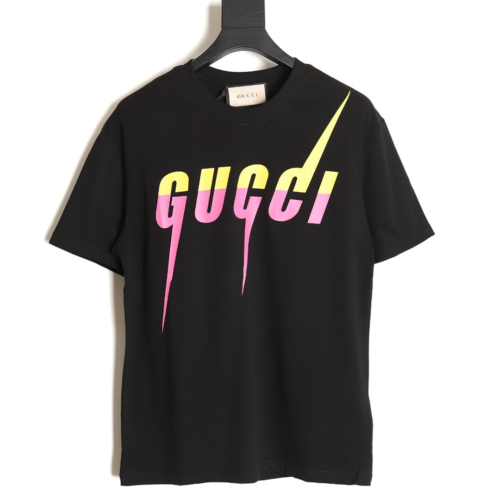 Gucci limited edition lightning letter print short sleeves TSK1