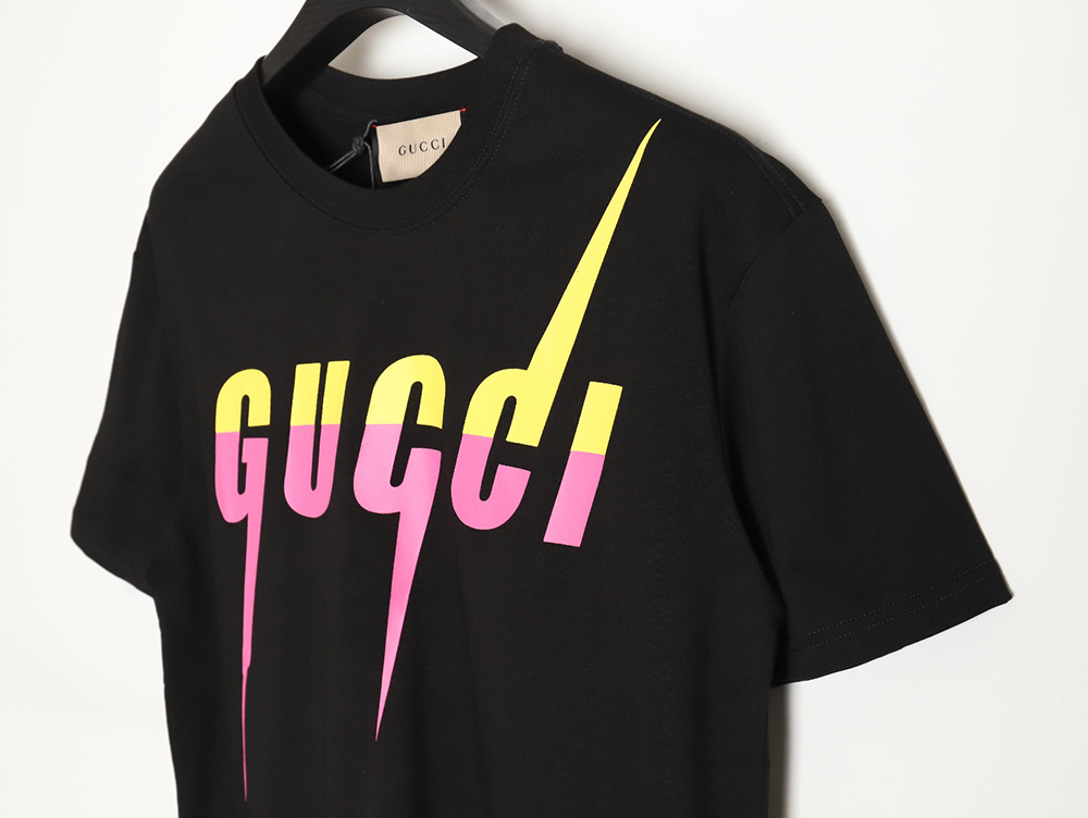 Gucci limited edition lightning letter print short sleeves TSK1