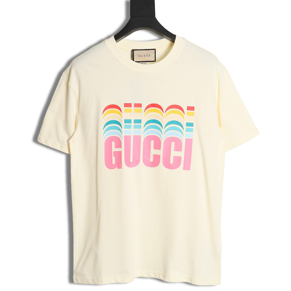 Gucci classic rainbow logo wide T-shirt