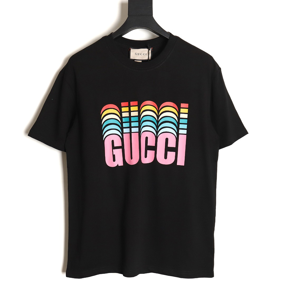 Gucci classic rainbow logo wide T-shirt TSK1