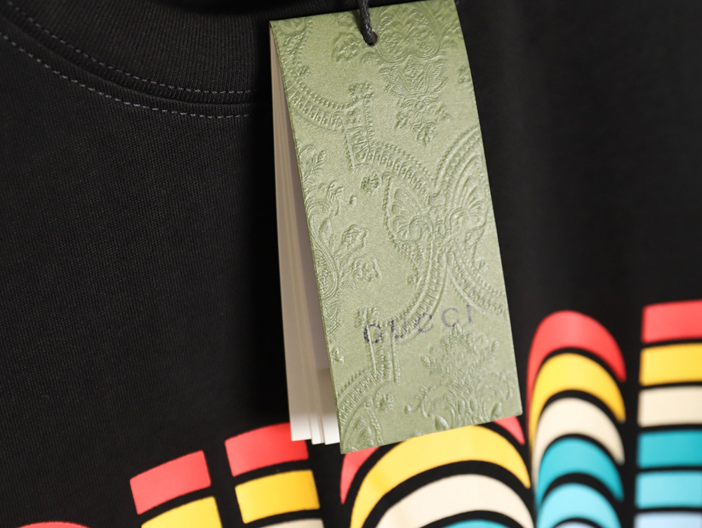 Gucci classic rainbow logo wide T-shirt TSK1