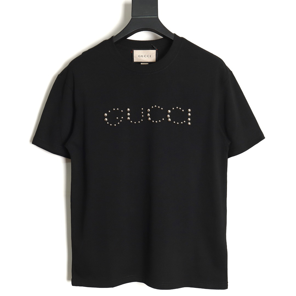 GUCCI early spring new rivet logo round neck t-shirt TSK1