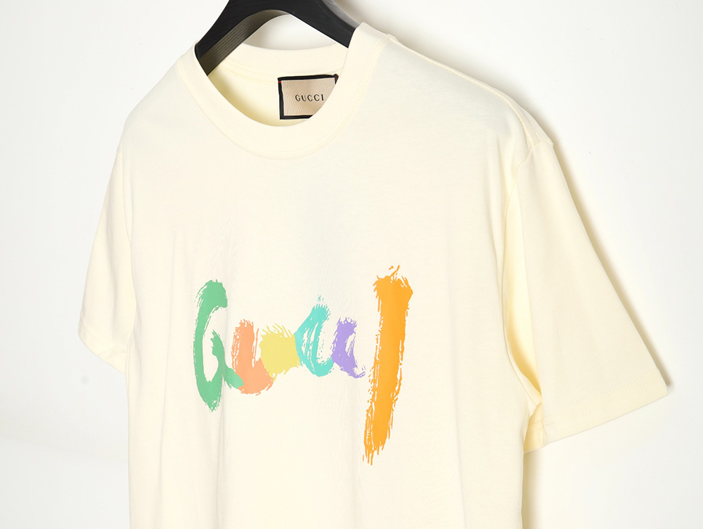 Gucci classic sketch logo round neck short sleeves