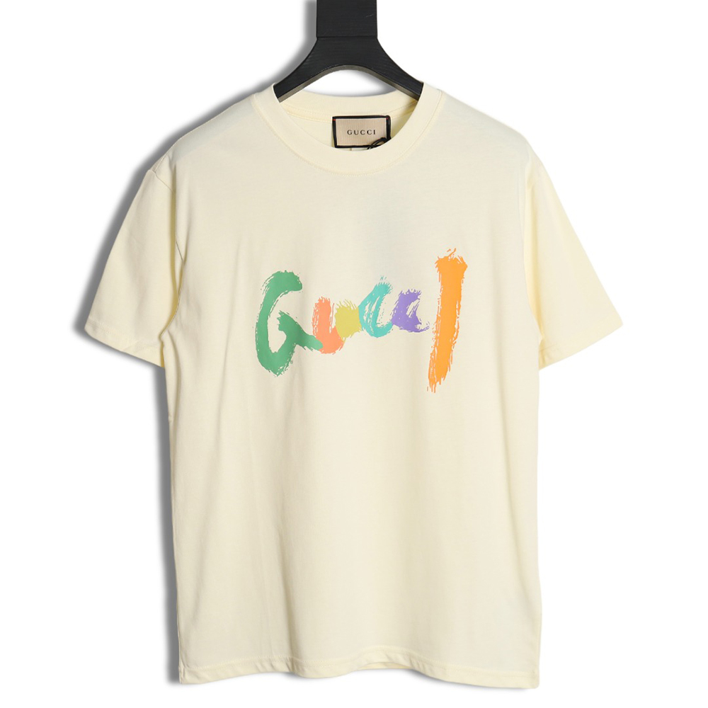 Gucci classic sketch logo round neck short sleeves
