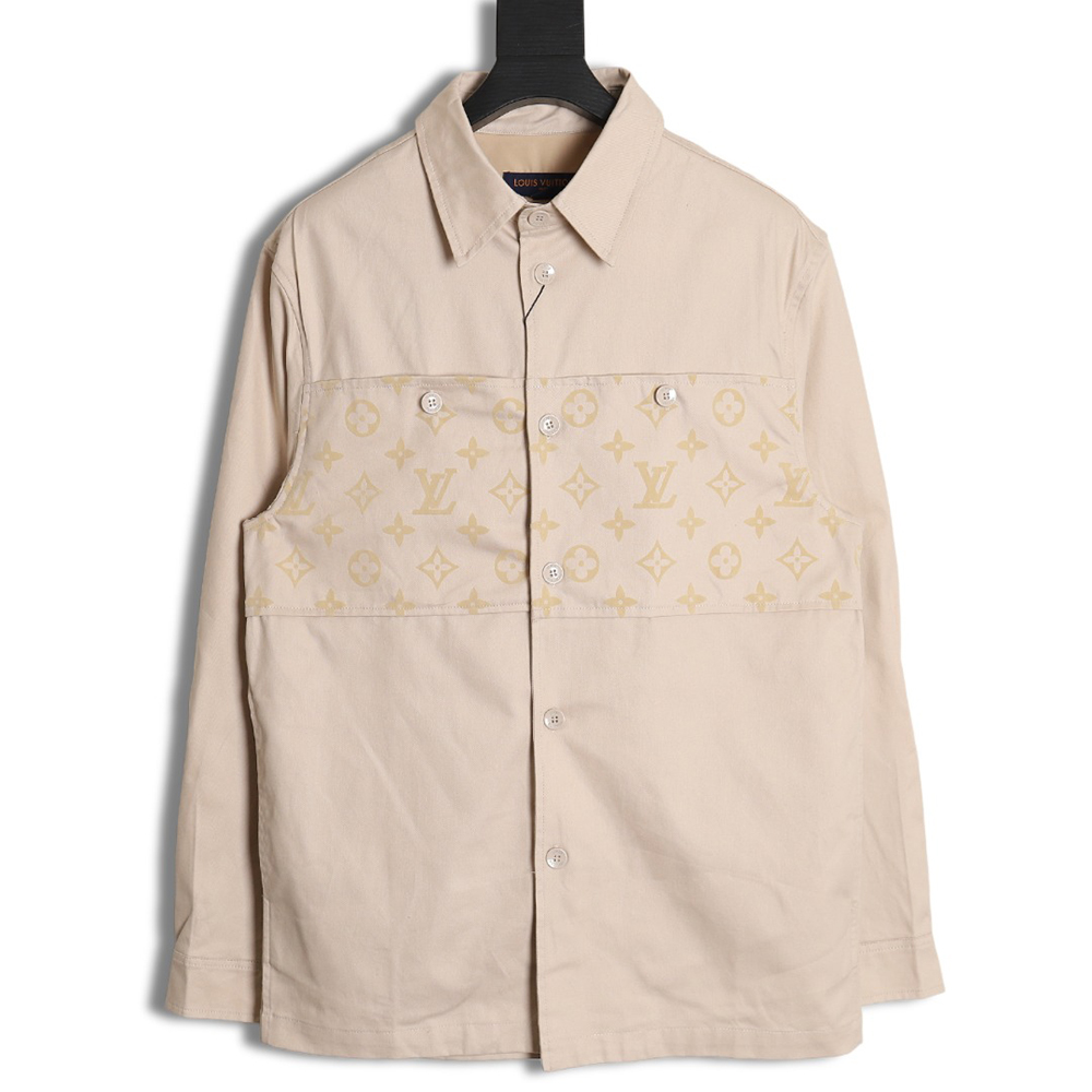 Louis Vuitton letter flocked jacquard patchwork work shirt jacket