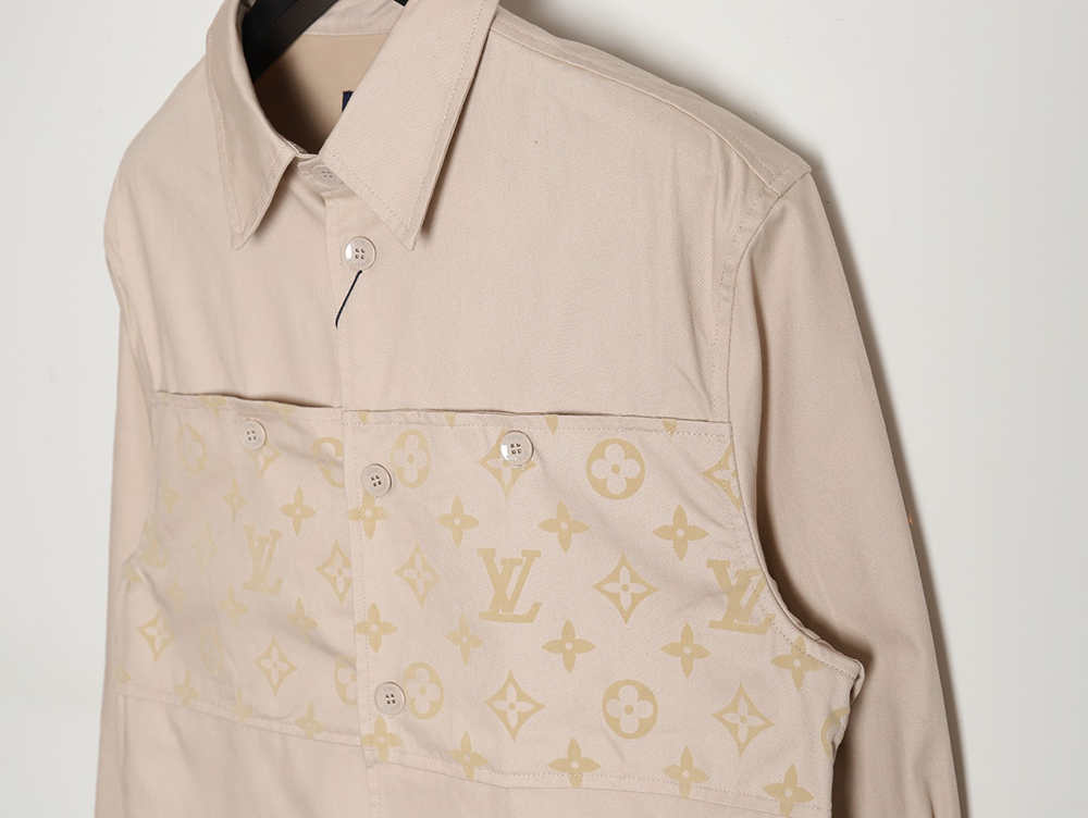 Louis Vuitton letter flocked jacquard patchwork work shirt jacket