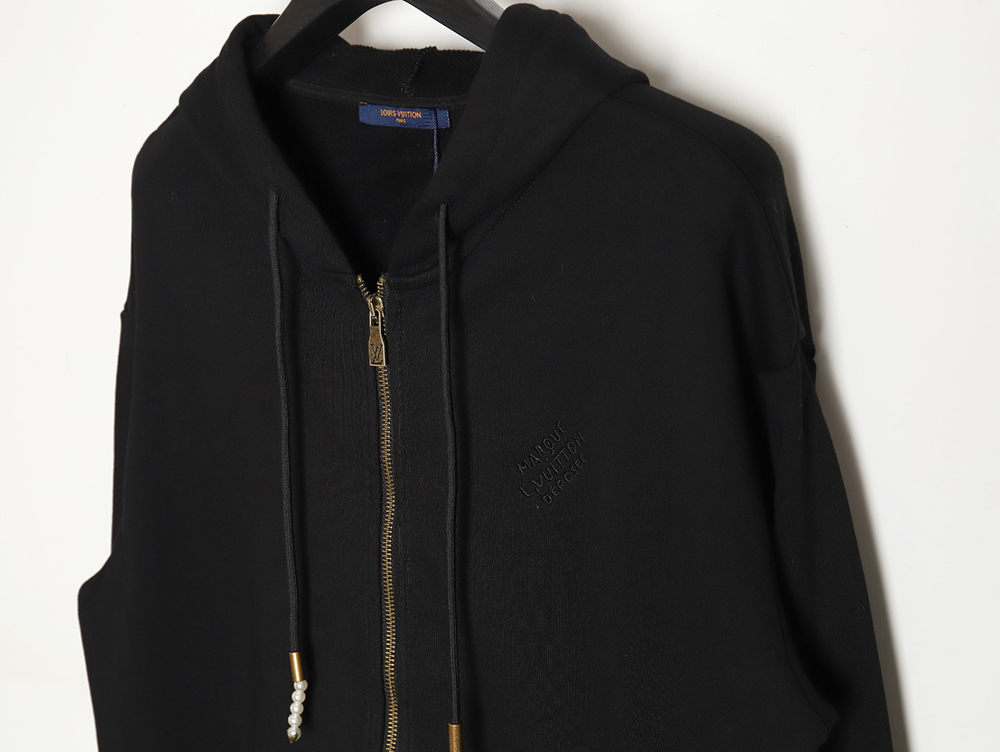 Louis Vuitton 24ss drawstring beaded signature hooded zipper sweatshirt