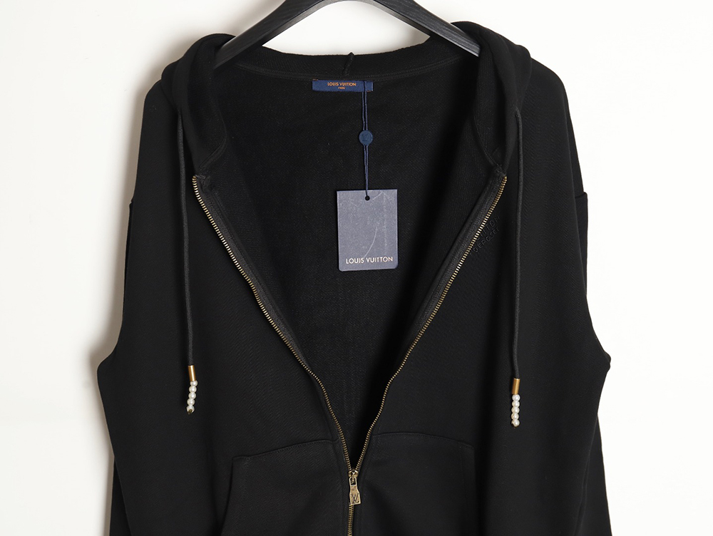 Louis Vuitton 24ss drawstring beaded signature hooded zipper sweatshirt