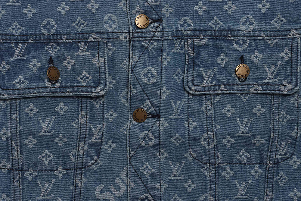 LV co-branded SUP all-over printed denim jacket