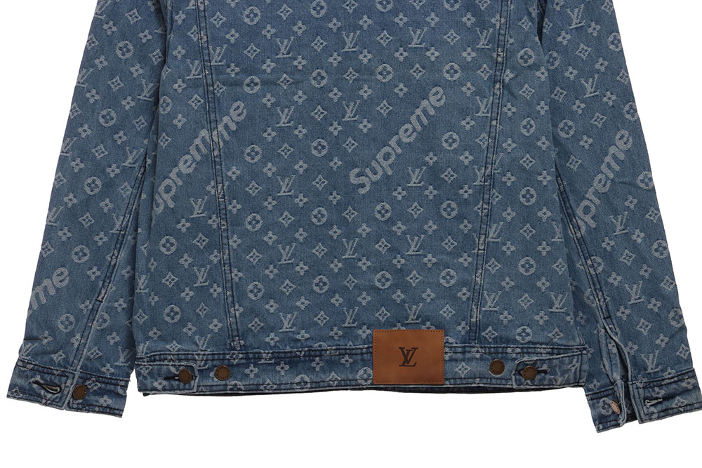 LV co-branded SUP all-over printed denim jacket