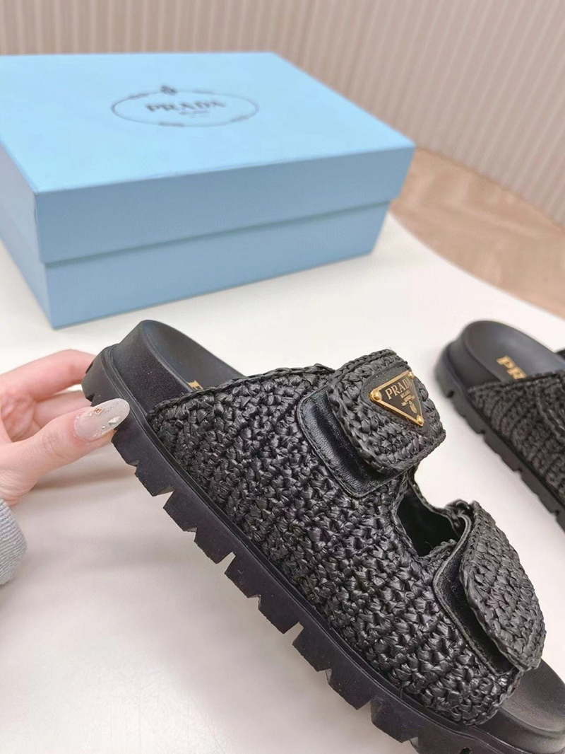 Prada Woven fabric sandals