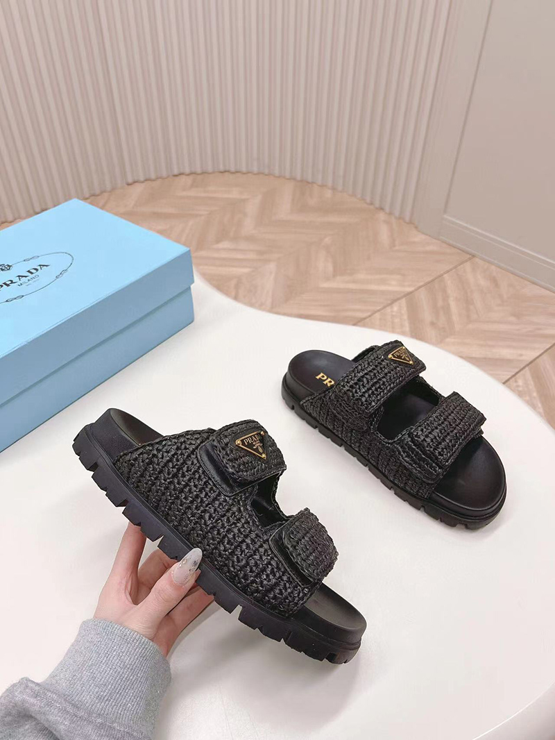 Prada Woven fabric sandals