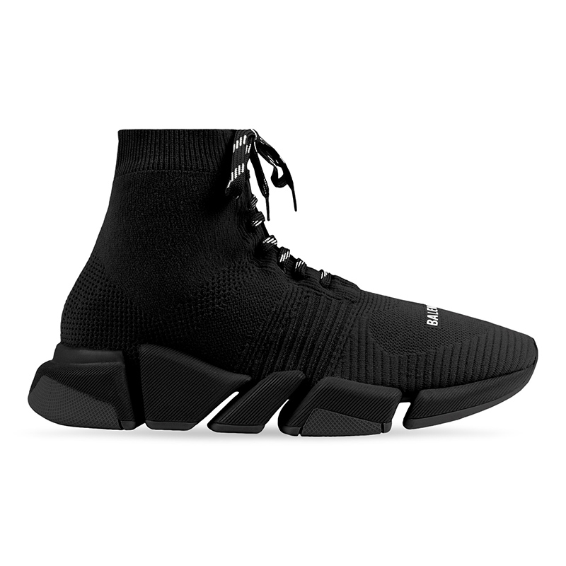 Balenciaga Speed 2.0 Lace-Up Trainers in black recycled knit