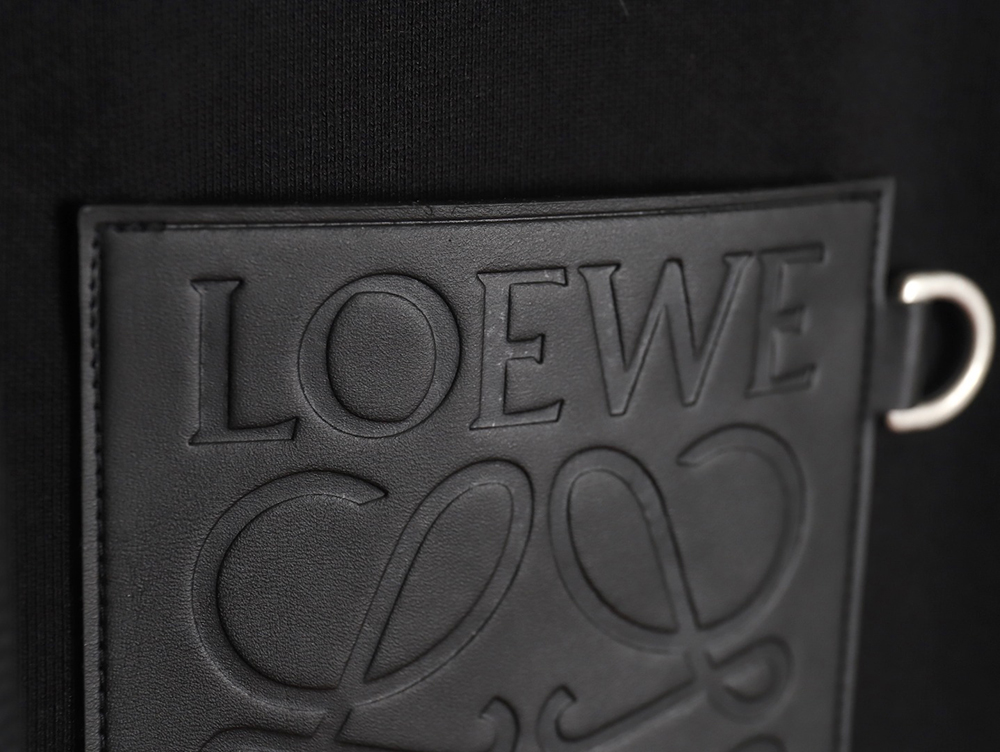 Loewe 24SS leather pocket hooded sweatshirt