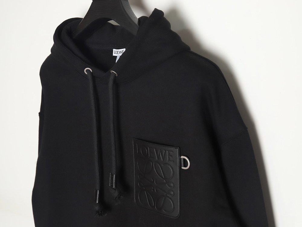 Loewe 24SS leather pocket hooded sweatshirt
