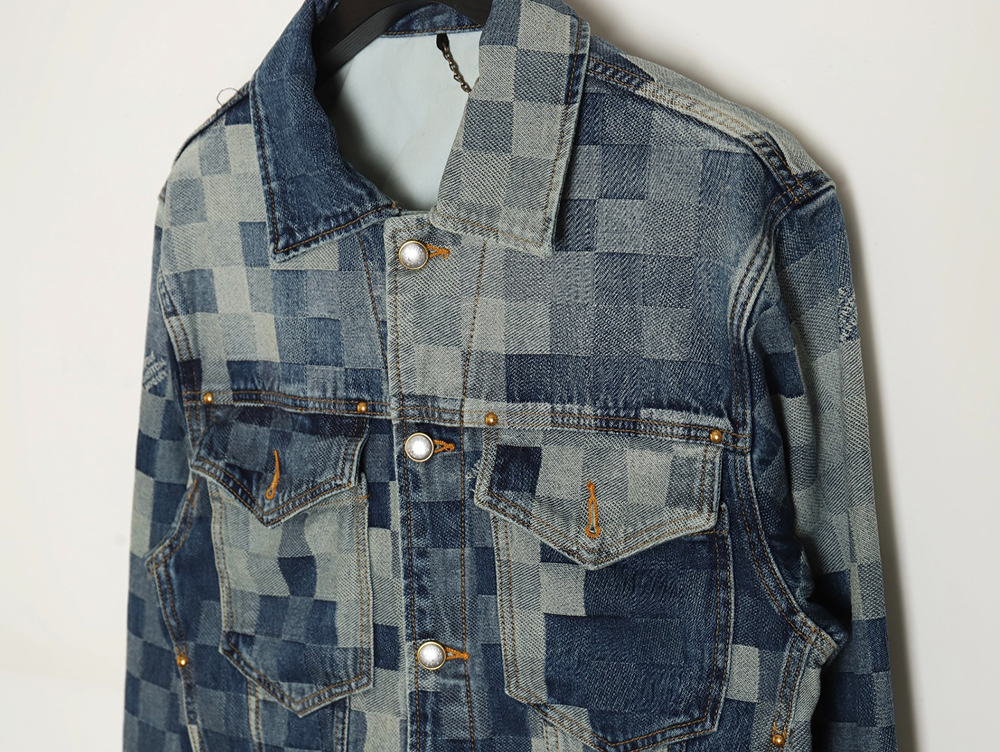 Louis Vuitton 24SS mosaic checkerboard denim jacket