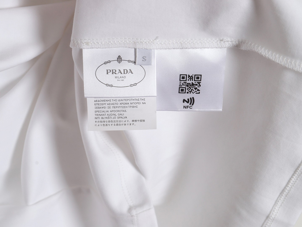 Prada 24SS triangle logo short-sleeved T-shirt