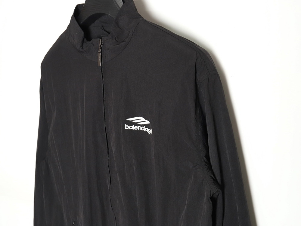 Balenciaga 24SS 3B embroidered all black sports suit jacket