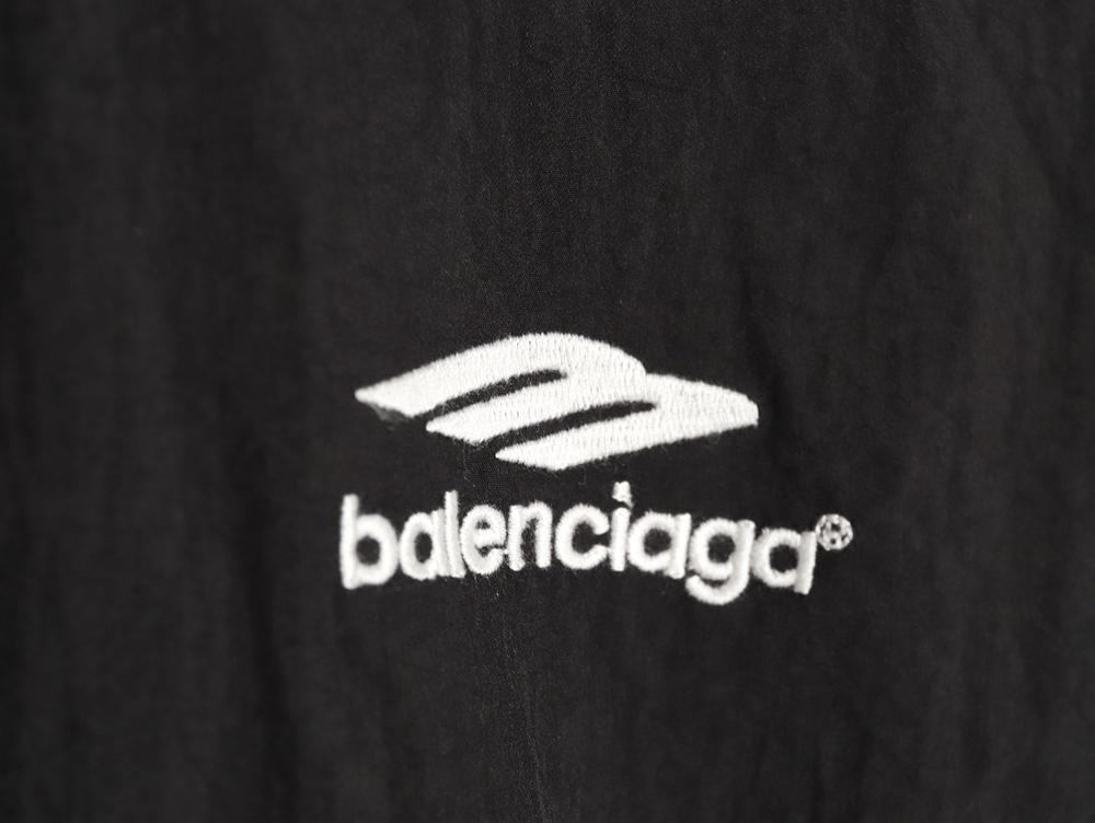 Balenciaga 24SS 3B embroidered all black sports suit jacket