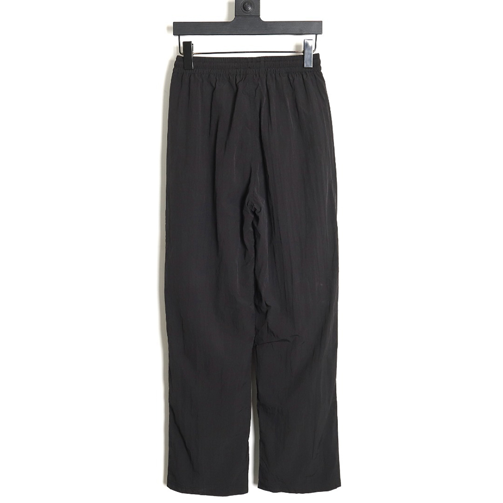 Balenciaga 24SS 3B embroidered all black sports suit trousers