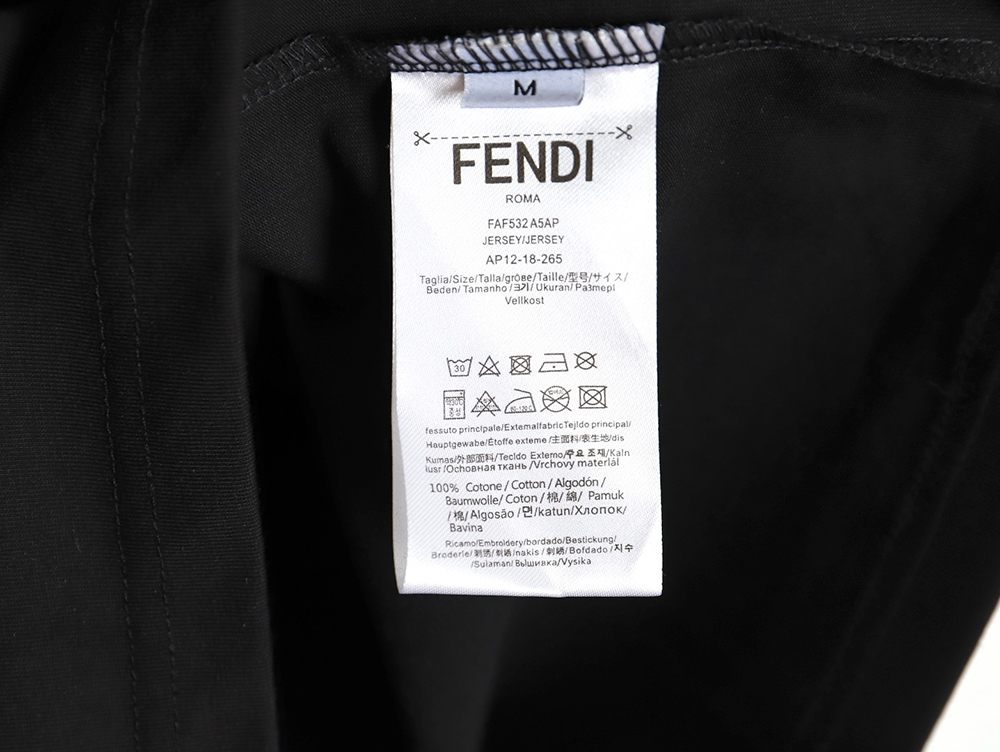 Fendi double F colorful painted line printed short sleeves