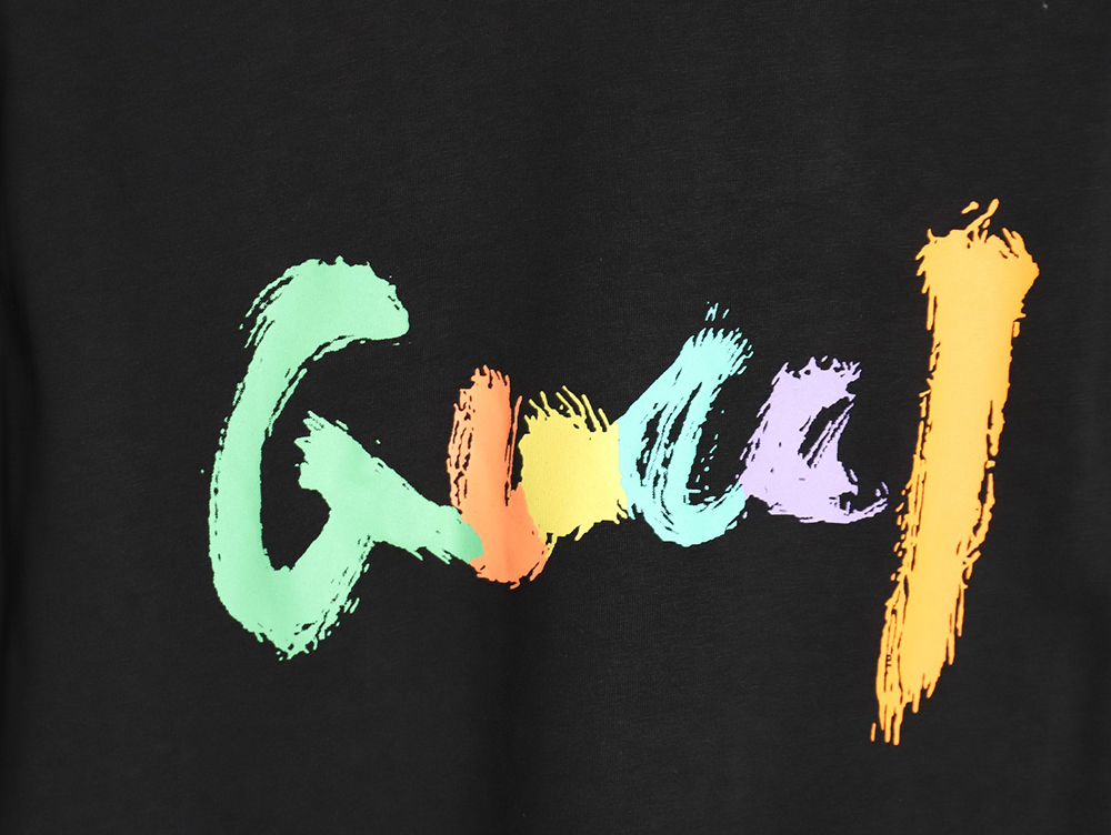 Gucci classic sketch logo round neck short sleeves