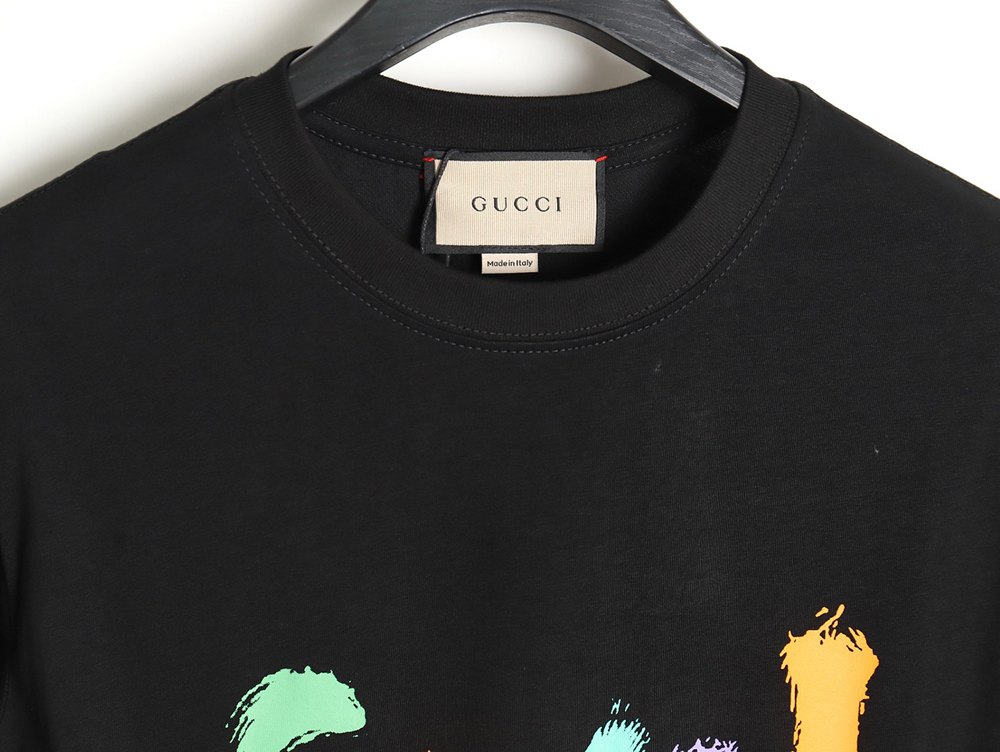 Gucci classic sketch logo round neck short sleeves