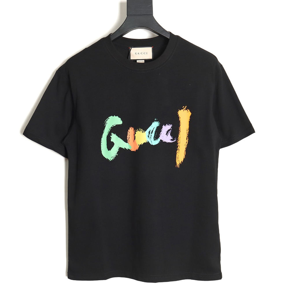 Gucci classic sketch logo round neck short sleeves