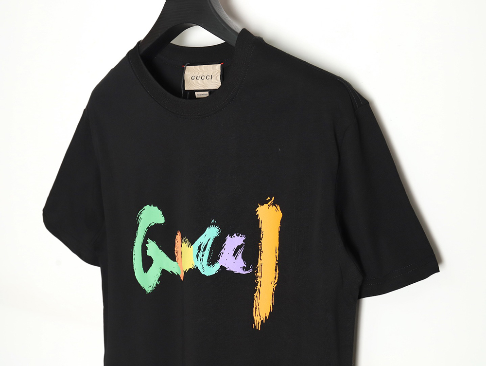 Gucci classic sketch logo round neck short sleeves
