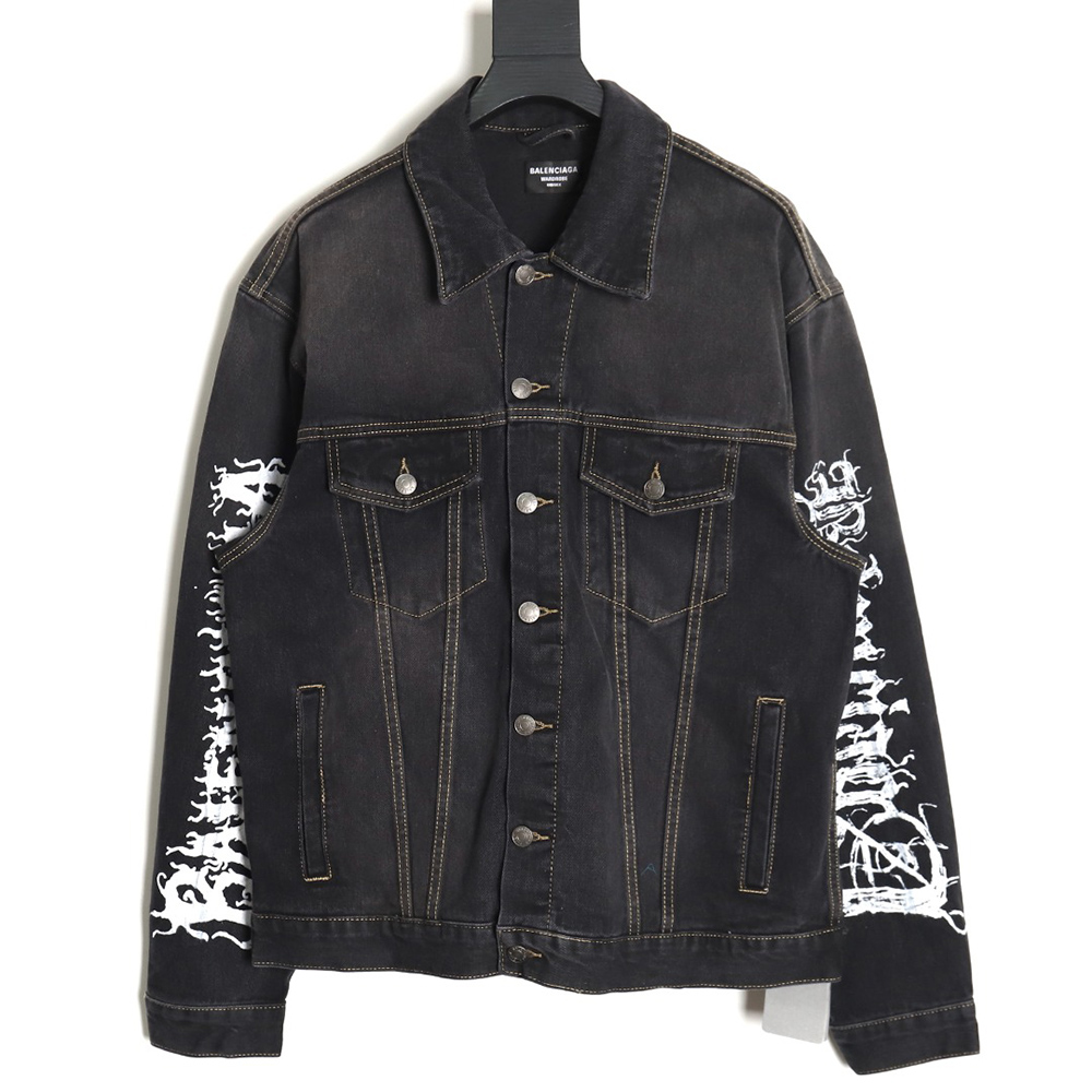 Balenciaga 24SS Year of the Dragon limited graffiti denim jacket