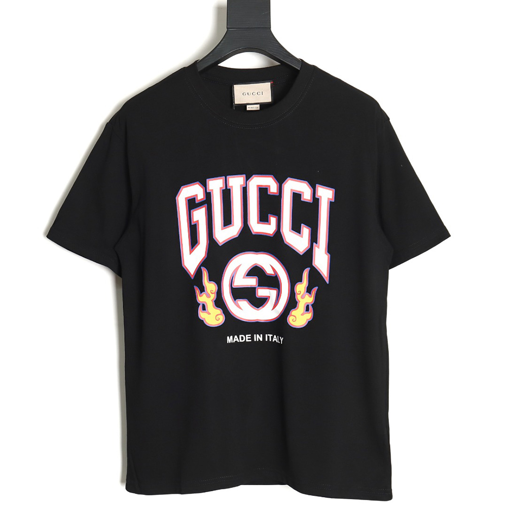 Gucci dragon print contrast print t-shirt TSK1
