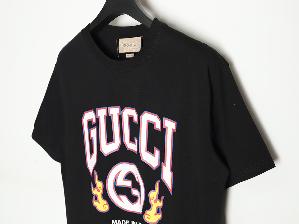 Gucci dragon print contrast print t-shirt TSK1