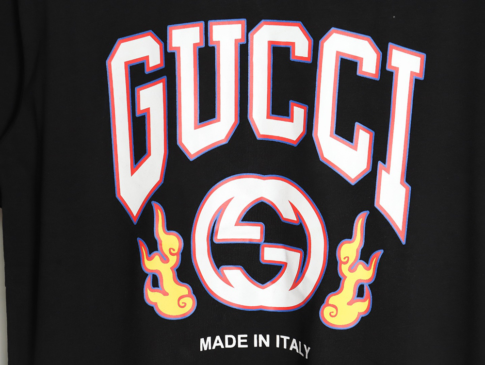 Gucci dragon print contrast print t-shirt TSK1