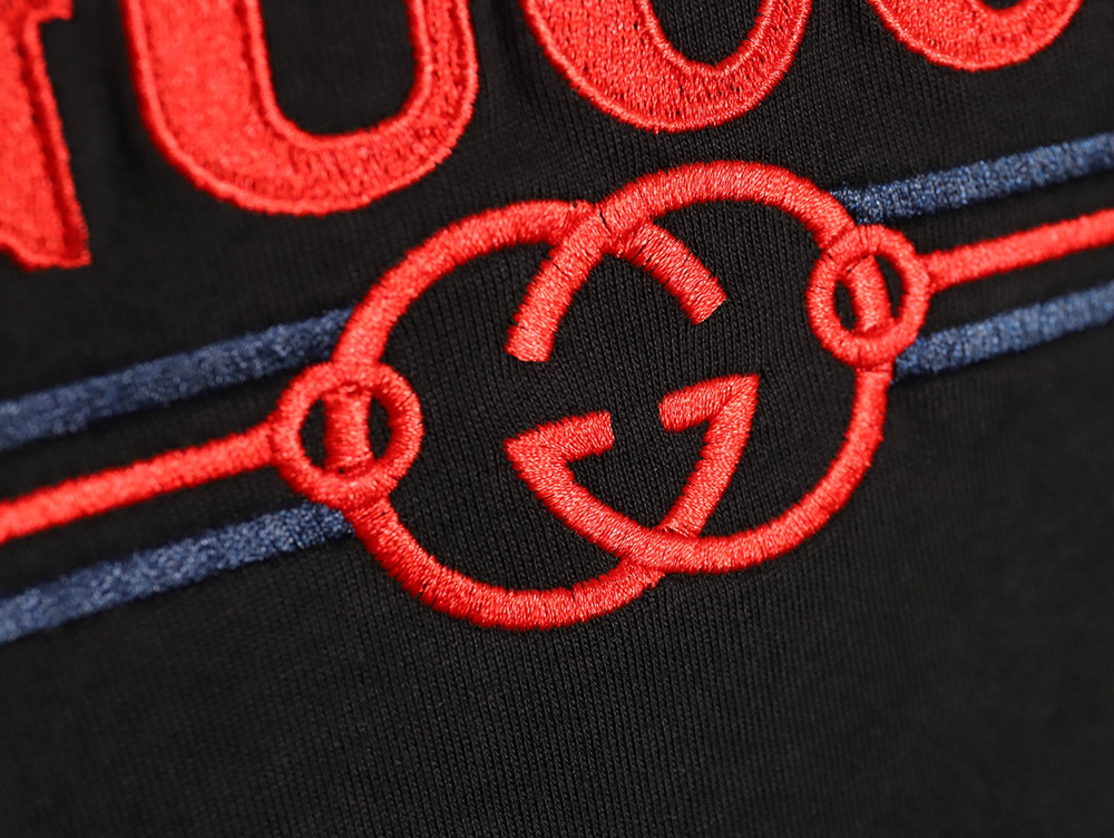 Gucci 24ss embroidered letter print short sleeves TSK1