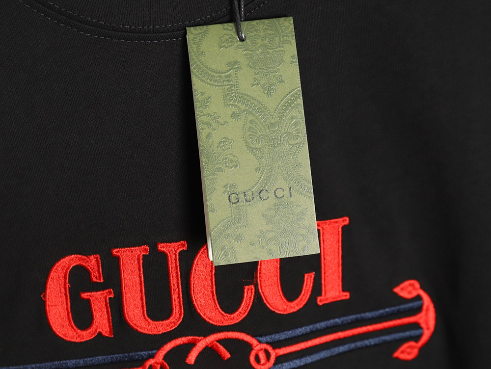 Gucci 24ss embroidered letter print short sleeves TSK1