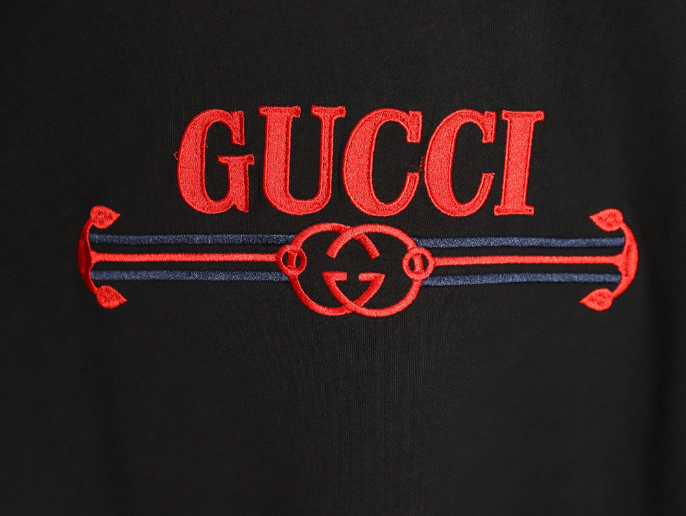 Gucci 24ss embroidered letter print short sleeves TSK1